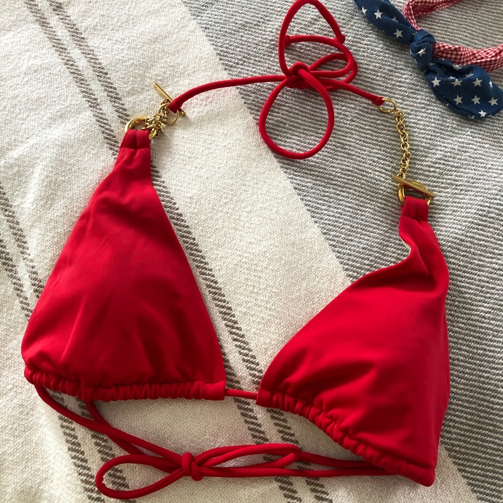 Victoria’s Secret Red Triangle Bikini Top